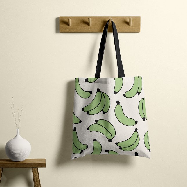 Tote Bag Défilé de bananes vert sauge (Créateur téléchargé)
