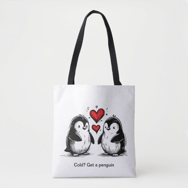 Tote Bag Défilé de l'amour des manchots (Devant)