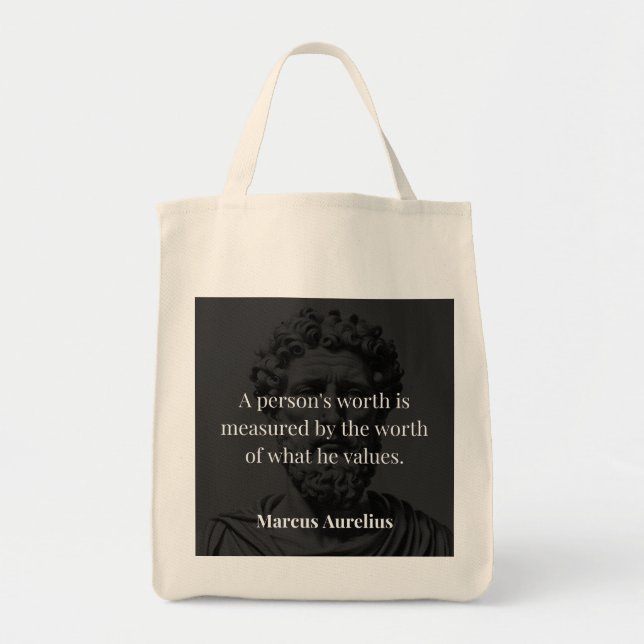 Tote Bag Définir une valeur : Marcus Aurelius sur les valeu (Devant)