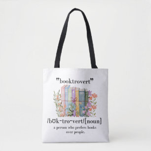 Tote Bag Définition de "Booktrovert"