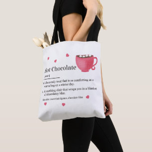 Tote Bag Définition de Chocolat Chaud Tendance