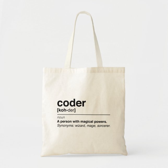 Tote Bag Définition de codeur (Devant)