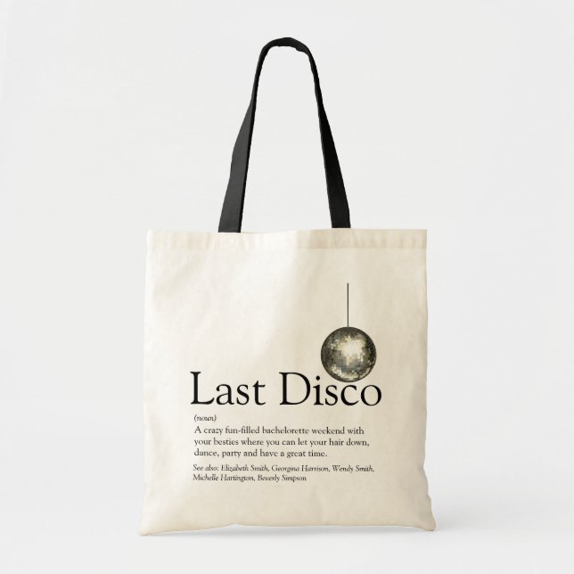 Tote Bag Définition de dernière disco enterrement de vie de (Devant)