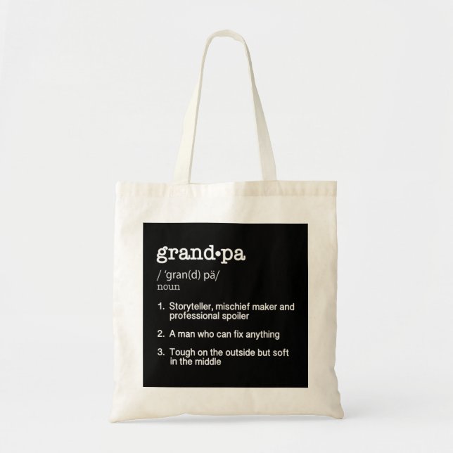 Tote Bag Définition de GrandPa - Signification du dictionna (Devant)