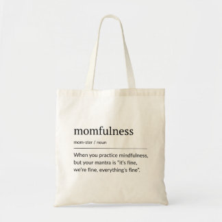 Tote Bag Définition de Momfulness - Art de typographie mini