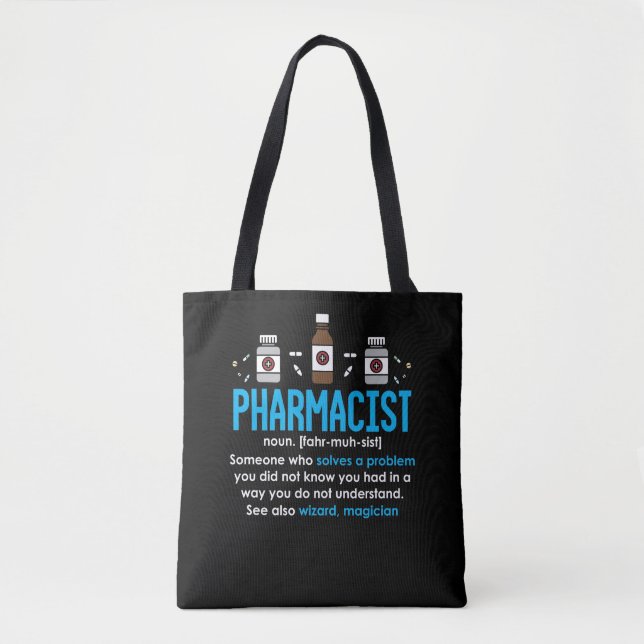 Tote Bag Définition de pharmacien amusant Employé de la pha (Devant)
