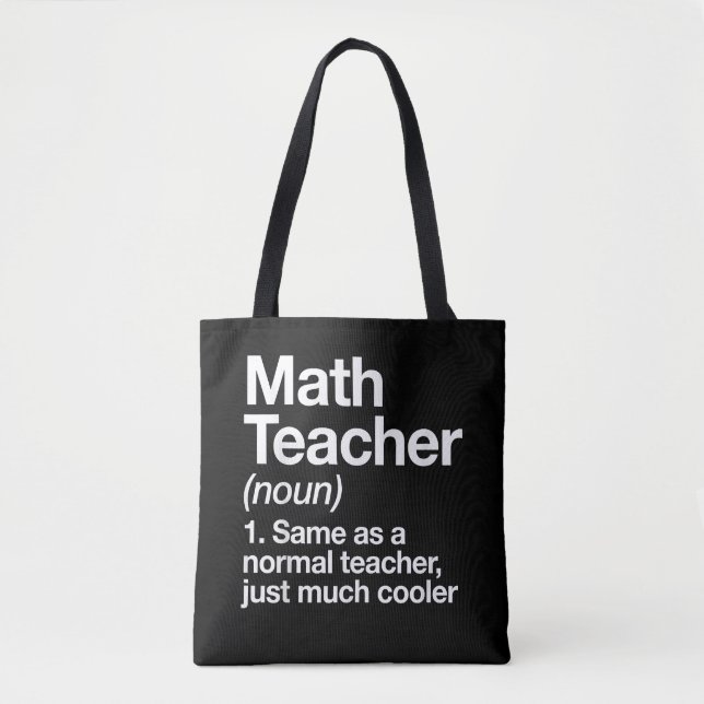 Tote Bag Définition de professeur de mathématiques Retour à (Devant)