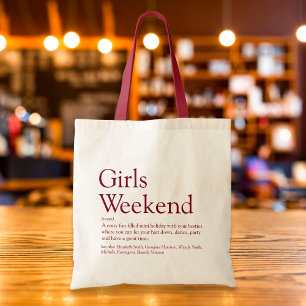 Tote Bag Définition de week-end personnalisé pour filles en
