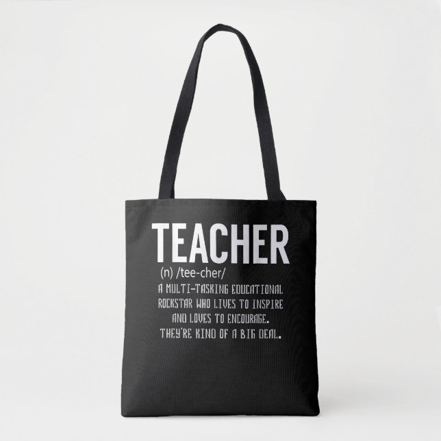 Tote Bag Définition d'enseignant Appréciation de l'enseigna (Devant)