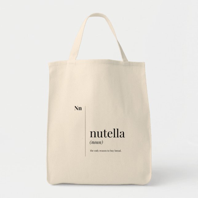 Tote Bag Définition drôle de Nutella (Devant)
