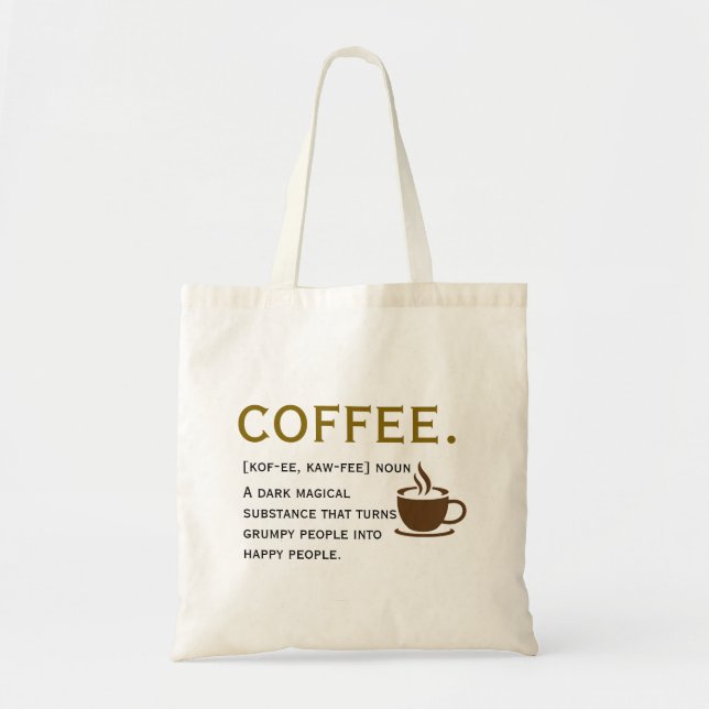 Tote Bag Définition du café – Style dictionnaire drôle  (Devant)
