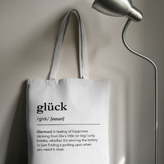 Tote Bag Définition du mot allemand Glück Bonheur Chance Ca