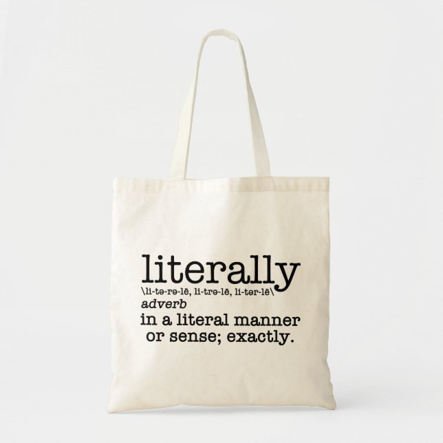 Tote Bag Définition littérale Grammaire anglaise (Devant)
