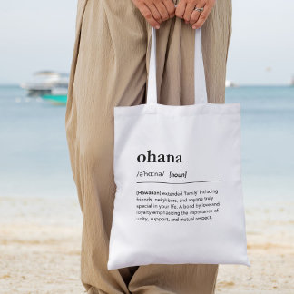 Tote Bag Définition Ohana Mot Hawaïen Cadeau d'Amour Famili