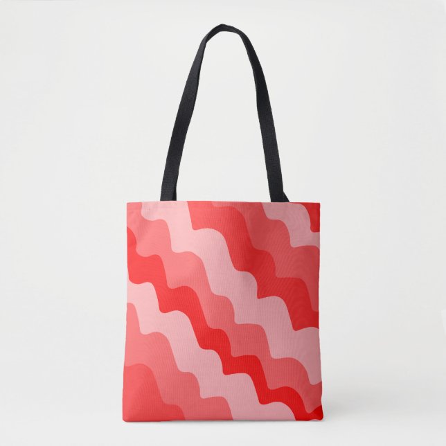 Tote Bag Dégradé des vagues ondulées rouges (Devant)