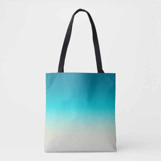 Tote Bag Dégradé Moderne de Bleu à Aqua Athlétisme (Devant)