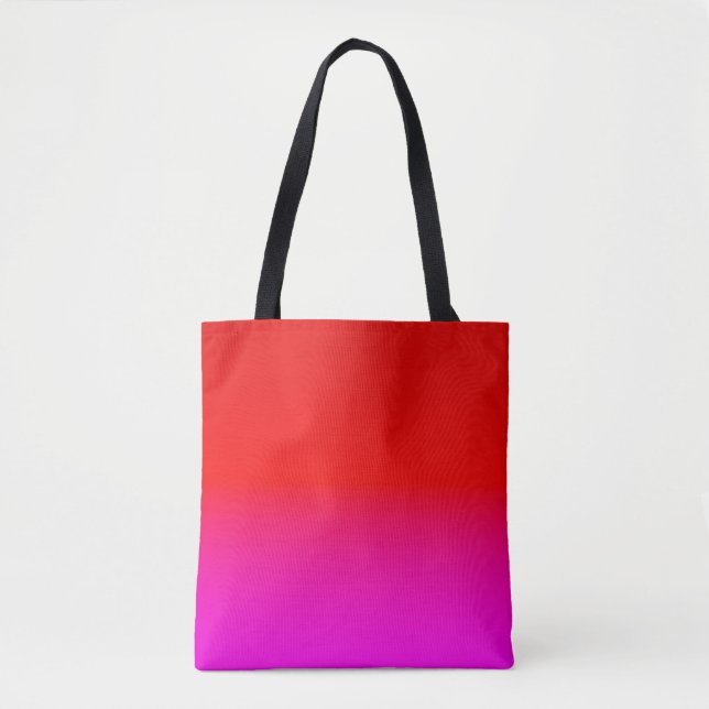 Tote Bag dégradé noir rose, écarlate, rouge, rose (Devant)