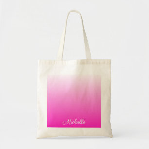 Tote Bag dégradé personnalisé à deux tons foncé rose chaud