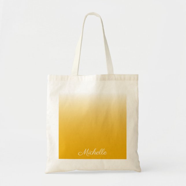 Tote Bag dégradé personnalisé ombre jaune (Devant)