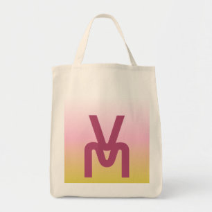 Tote Bag Dégradé rose et or Monogramme