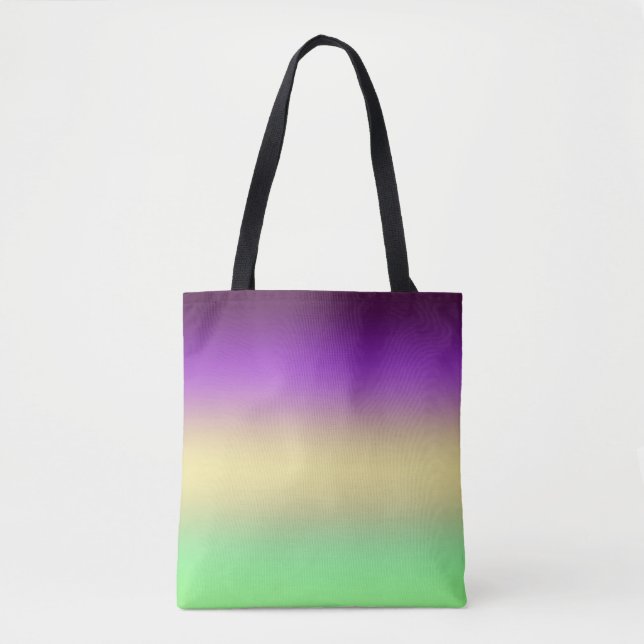 Tote Bag Dégradé vert jaune clair violet foncé tendance  (Devant)