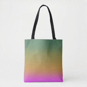 Tote Bag dégradé vert jaune rose tendance