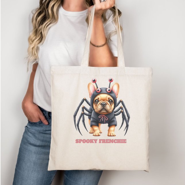 Tote Bag Déguisement d'araignée Frenchie chiot Halloween  (Créateur téléchargé)