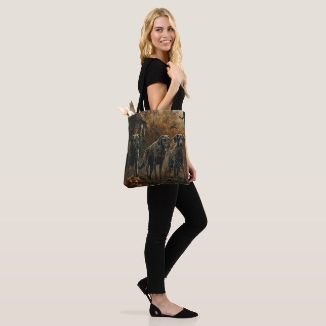 Tote Bag Délice Canin d'Halloween pour Lévrier Afghan (Sur le modèle)