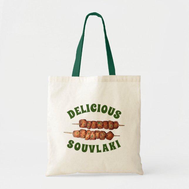 Tote Bag Délicieux Souvlaki Viande Porc brochette Cuisine g (Devant)