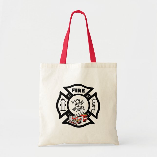 Tote Bag Délivrance rouge de camion de pompiers (Devant)