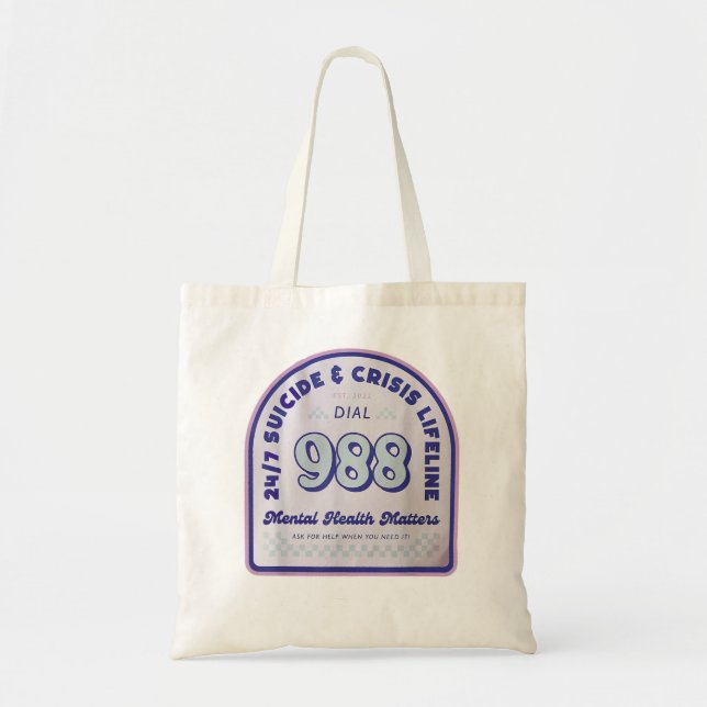 Tote Bag Demain 988 a besoin de vous Prévention nationale d (Devant)
