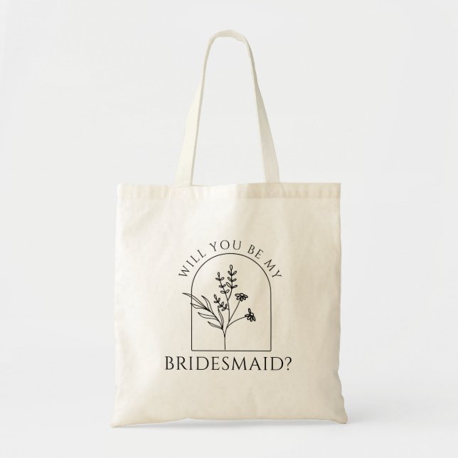 Tote Bag Demande témoin mariage demoiselle d'honneur minima (Devant)