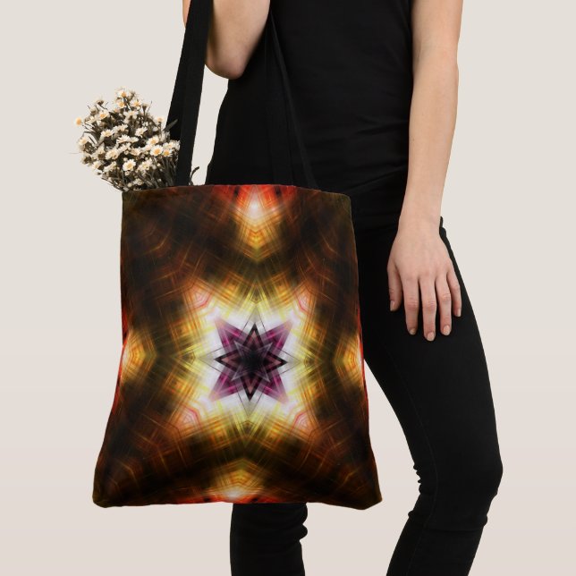 Tote Bag Démarrage géométrique radiant avec lumière Abstrai (De près)
