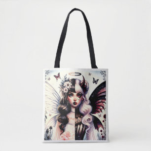 Tote Bag Demi-Angel Devil Dark Beauty Broché Wing Fairy