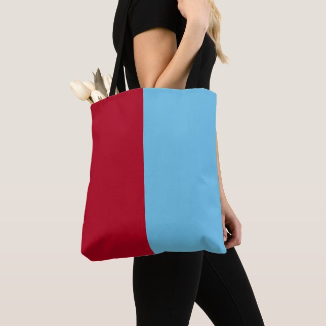 Tote Bag Demi-bleu rouge (De près)