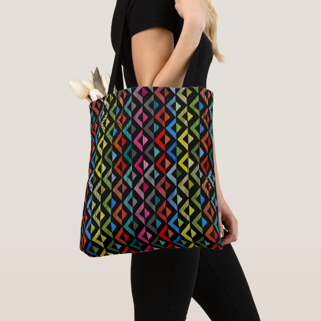 Tote Bag Demi-Diamants De Fond (De près)