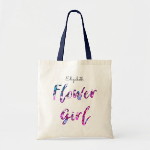 Tote Bag Demoiselle de honneur avec le bleu rose pourpre