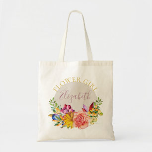 Tote Bag Demoiselle de honneur avec le bouquet floral nommé