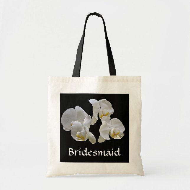 Tote Bag Demoiselle d'honneur avec les orchidées blanches (Devant)