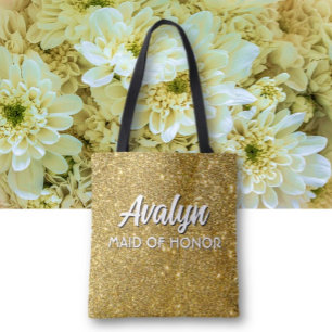 Tote Bag Demoiselle d'honneur Bling! Personnalisé adorable 