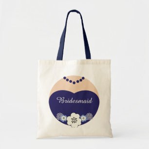 Tote Bag Demoiselle d'honneur de bleu marine épousant