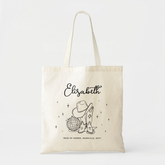 Tote Bag Demoiselle d'honneur de fête de bachelorette de co (Devant)