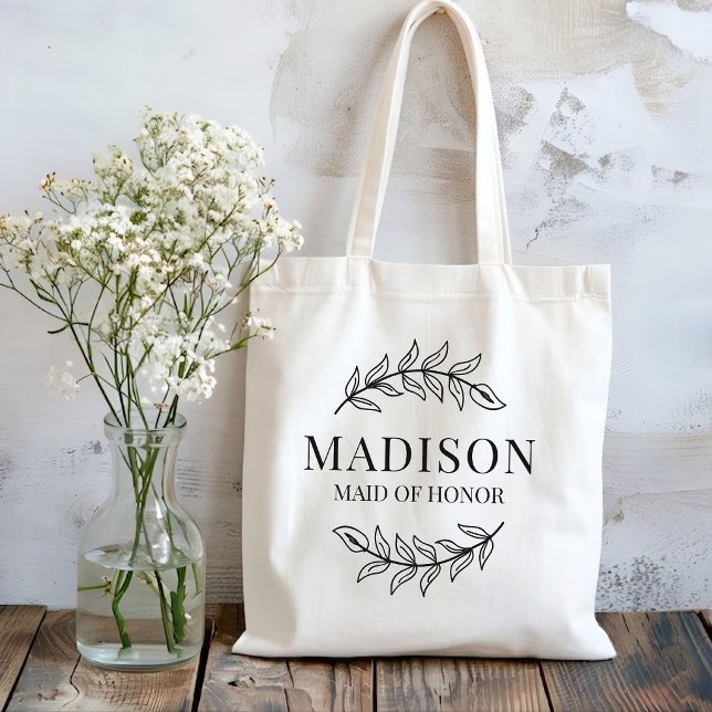 Tote Bag Demoiselle d'honneur | Demoiselle d'honneur Person (custom name bridal tote bag, maid of honor tote bag gift, personalized bridal party tote bag gift)