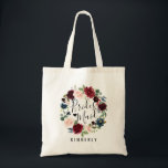 Tote Bag Demoiselle d'honneur du bouquet | de Bourgogne<br><div class="desc">Sacs fourre-tout à demoiselle d'honneur de bouquet de Bourgogne pour les femmes spéciales par votre côté votre jour spécial.</div>