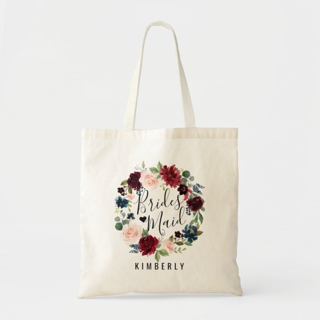 Tote Bag Demoiselle d'honneur du bouquet | de Bourgogne (Devant)