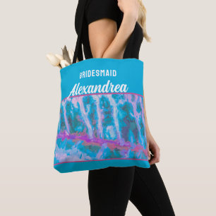 Tote Bag Demoiselle d'honneur élégante personnalisée aquare