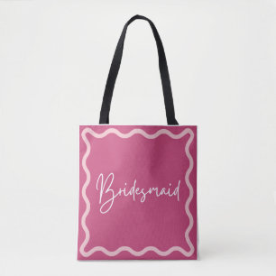Tote Bag Demoiselle d'honneur esthétique Magenta Rose foncé