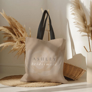 Tote Bag Demoiselle d'honneur floral aquarelle rose