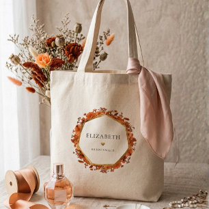 Tote Bag Demoiselle d'honneur florale d'automne