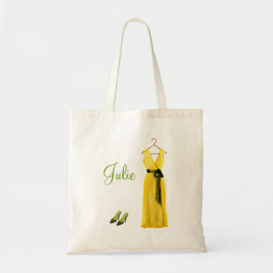 Tote Bag Demoiselle d'honneur jaune personnalisée